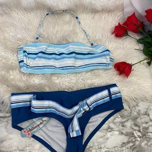 Aeropostale Blue Striped Bikini